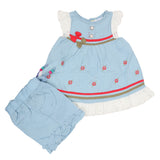 Newborn Girls Half Sleeves Short Suit - Blue, Kids, NB Girls Sets And Suits, Chase Value, Chase Value