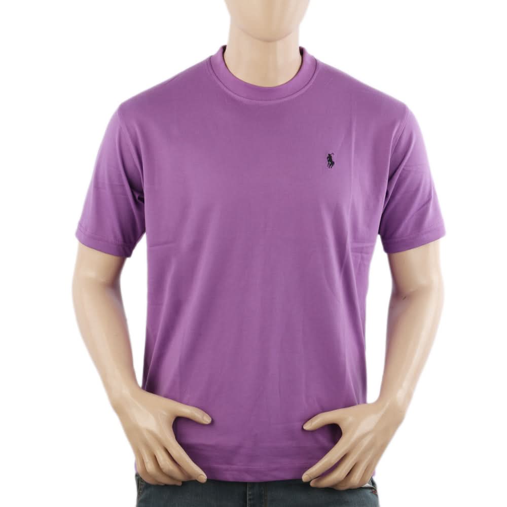 Men's Half Sleeves Round Neck T-Shirt - Purple, Men's T-Shirts & Polos, Chase Value, Chase Value