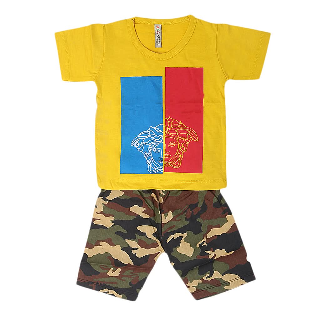 Boys Half Sleeves Suit - Yellow, Kids, Boys Sets And Suits, Chase Value, Chase Value