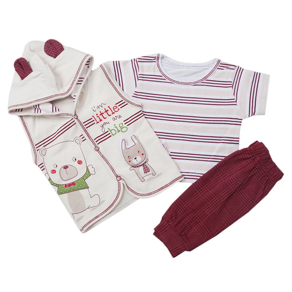 Newborn Boys Half Sleeves Suit - Maroon, Kids, Newborn Boys Sets And Suits, Chase Value, Chase Value