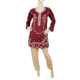 Women's Cotton Embroidered 2 Piece Suit - Maroon, Women, Shalwar Suits, Chase Value, Chase Value
