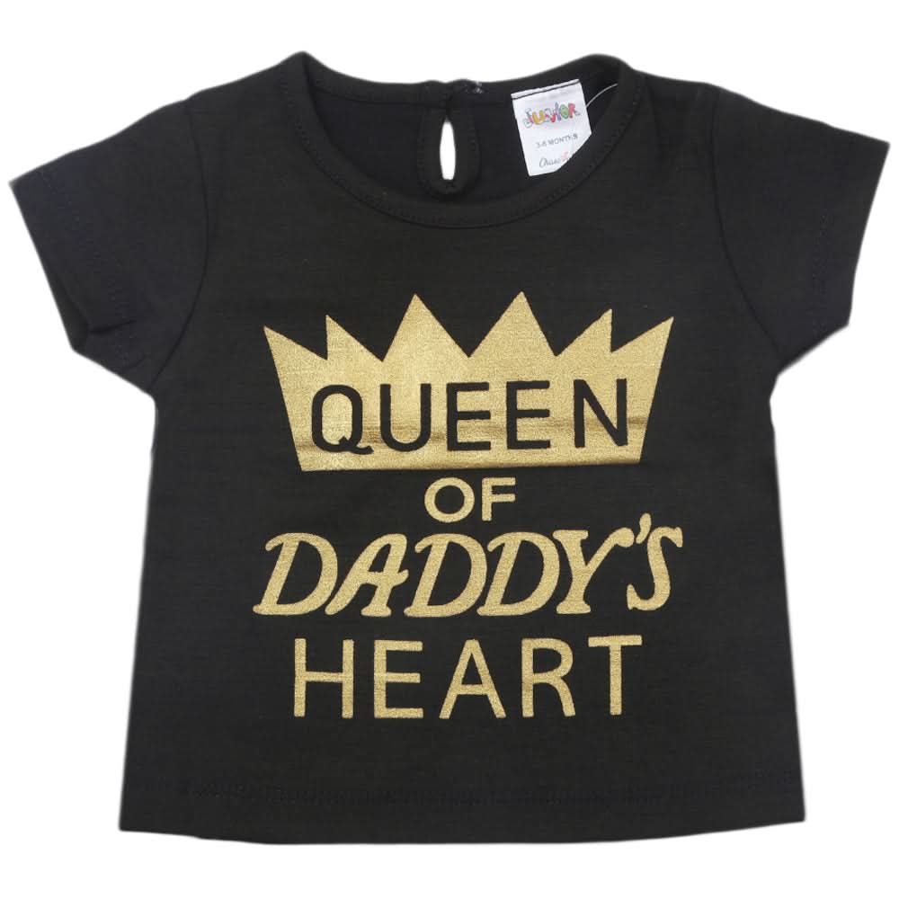 Newborn Girls Half Sleeves T-Shirt - Black, Kids, Newborn Girls T-Shirts, Chase Value, Chase Value
