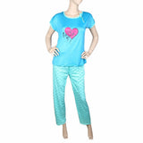 Women's 2 Piece Night Suit - Steel Blue, Women, Night Suit, Chase Value, Chase Value