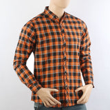 Men's Casual Club Check Shirt - Orange, Men's Shirts, Chase Value, Chase Value