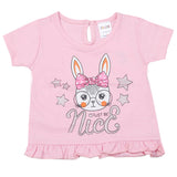 Newborn Girls Half Sleeves T-Shirt - Light Pink, Kids, Newborn Girls T-Shirts, Chase Value, Chase Value