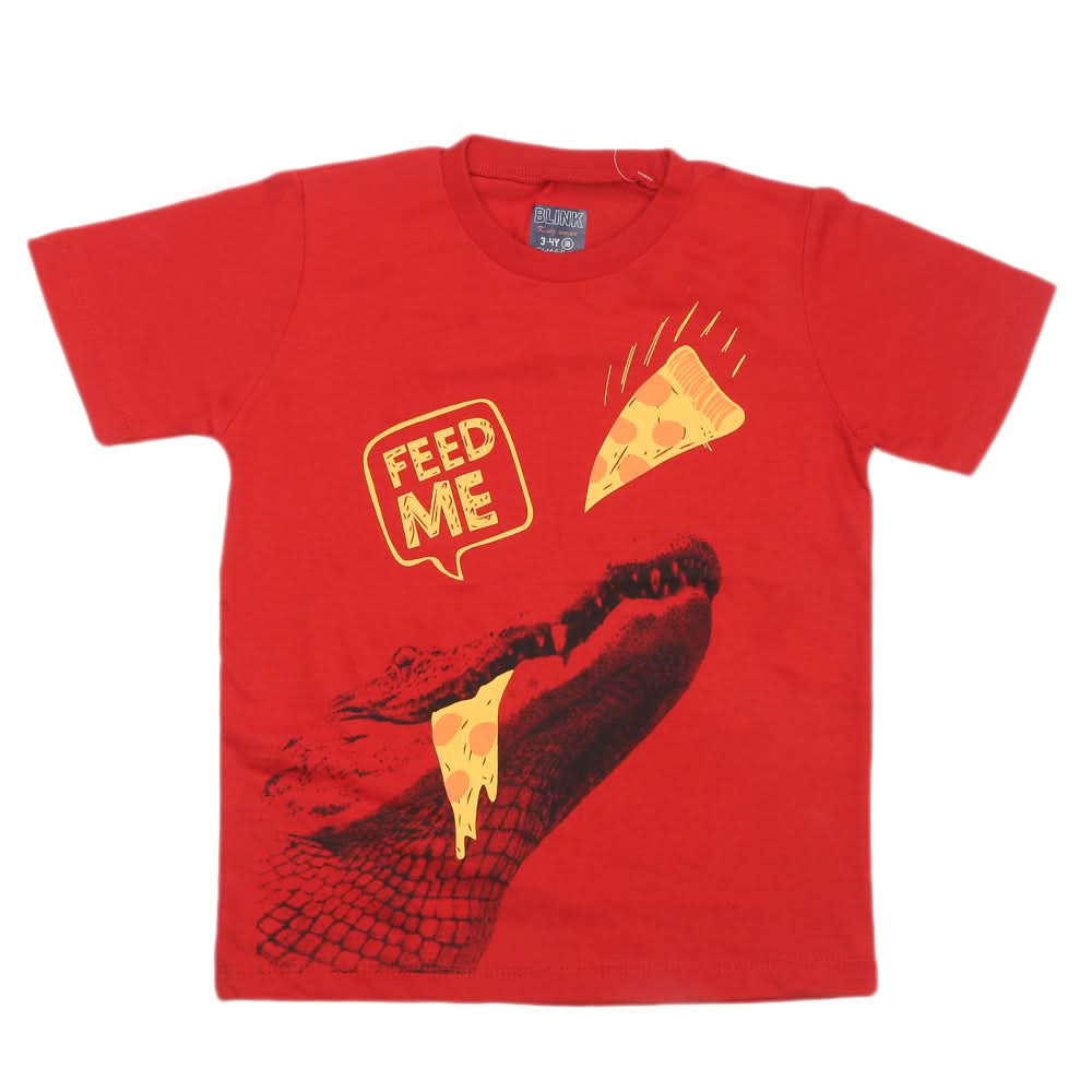 Boys Half Sleeves T-Shirt 3983 - Red, Kids, Boys T-Shirts, Chase Value, Chase Value