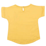 Newborn Girls Half Sleeves T-Shirt - Mustard, Kids, Newborn Girls T-Shirts, Chase Value, Chase Value