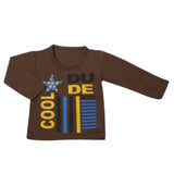 Boy's Full Sleeves T-Shirt - Dark Brown, Kids, Boys T-Shirts, Chase Value, Chase Value