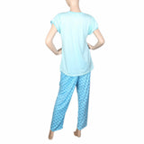 Women's 2 Piece Night Suit - Cyan, Women, Night Suit, Chase Value, Chase Value