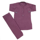 Boys Embroidered Kurta Shalwar Suit - Purple, Kids, Boys Shalwar Kameez, Chase Value, Chase Value