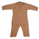 Boys Embroidered Kurta Shalwar Suit - Brown, Kids, Boys Shalwar Kameez, Chase Value, Chase Value