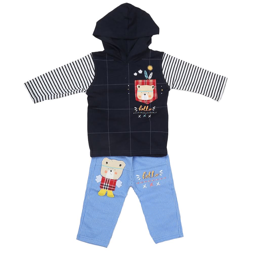 Newborn Boys Full Sleeve Suit (9009) - Navy Blue, Kids, NB Boys Sets And Suits, Chase Value, Chase Value