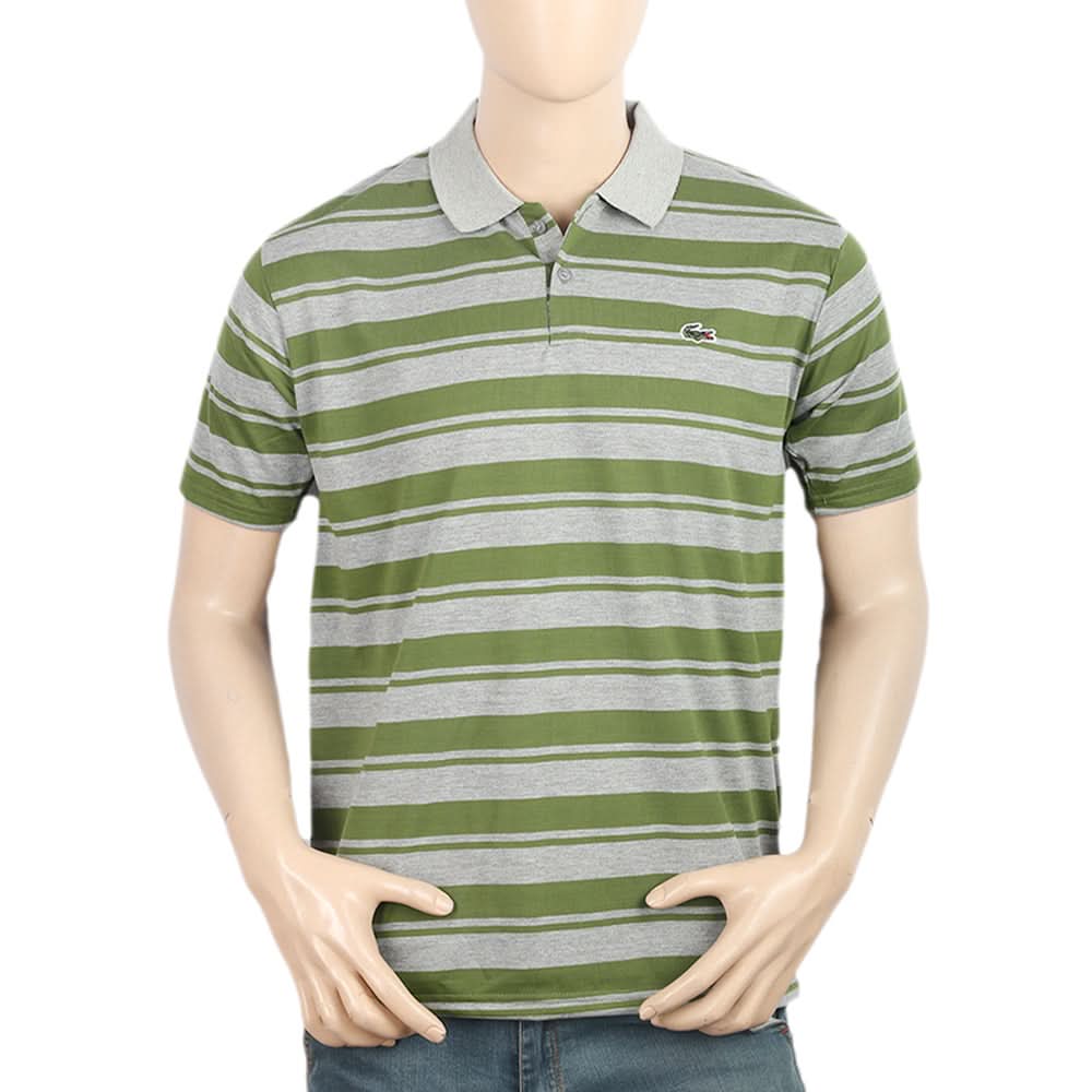 Men's Yarn Dyed Half Sleeves Polo T-Shirt - Green, Men, T-Shirts And Polos, Chase Value, Chase Value