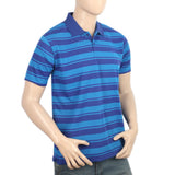 Men's Yarn Dyed Half Sleeves Polo T-Shirt - Blue, Men, T-Shirts And Polos, Chase Value, Chase Value
