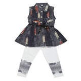 Girls Half Sleeves Tights Suit - Grey, Kids, Girls Sets And Suits, Chase Value, Chase Value