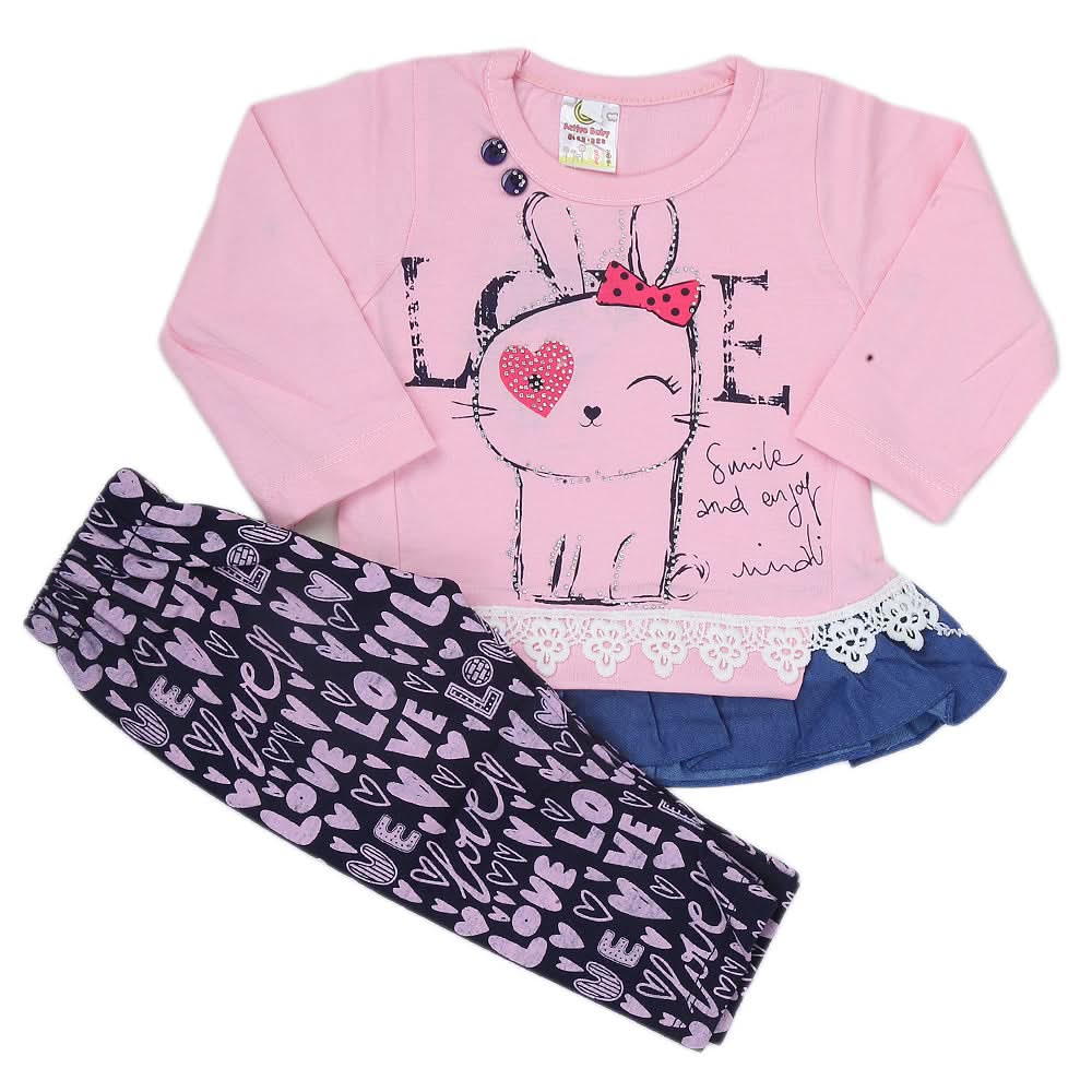 Newborn Girls Full Sleeve Suit (349) - Pink, Kids, NB Girls Sets And Suits, Chase Value, Chase Value