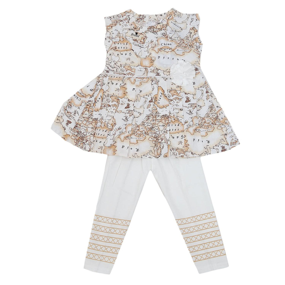 Girls Half Sleeves Tights Suit - Brown, Kids, Girls Sets And Suits, Chase Value, Chase Value