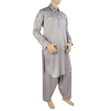 Eminent Men's Trim Fit Shalwar Suit Plain - Light Grey, Men's Shalwar Kameez, Eminent, Chase Value
