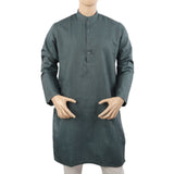 Men's Mashriq Slim Fit Kurta Plain - Steel Green, Men's Kurtas, Chase Value, Chase Value
