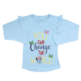 Girls Full Sleeves Jersey T-Shirt - Blue, Kids, Girls T-Shirts, Chase Value, Chase Value