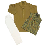 Boys WaistCoat Shalwar Suit - Green, Kids, Boys Shalwar Kameez, Chase Value, Chase Value