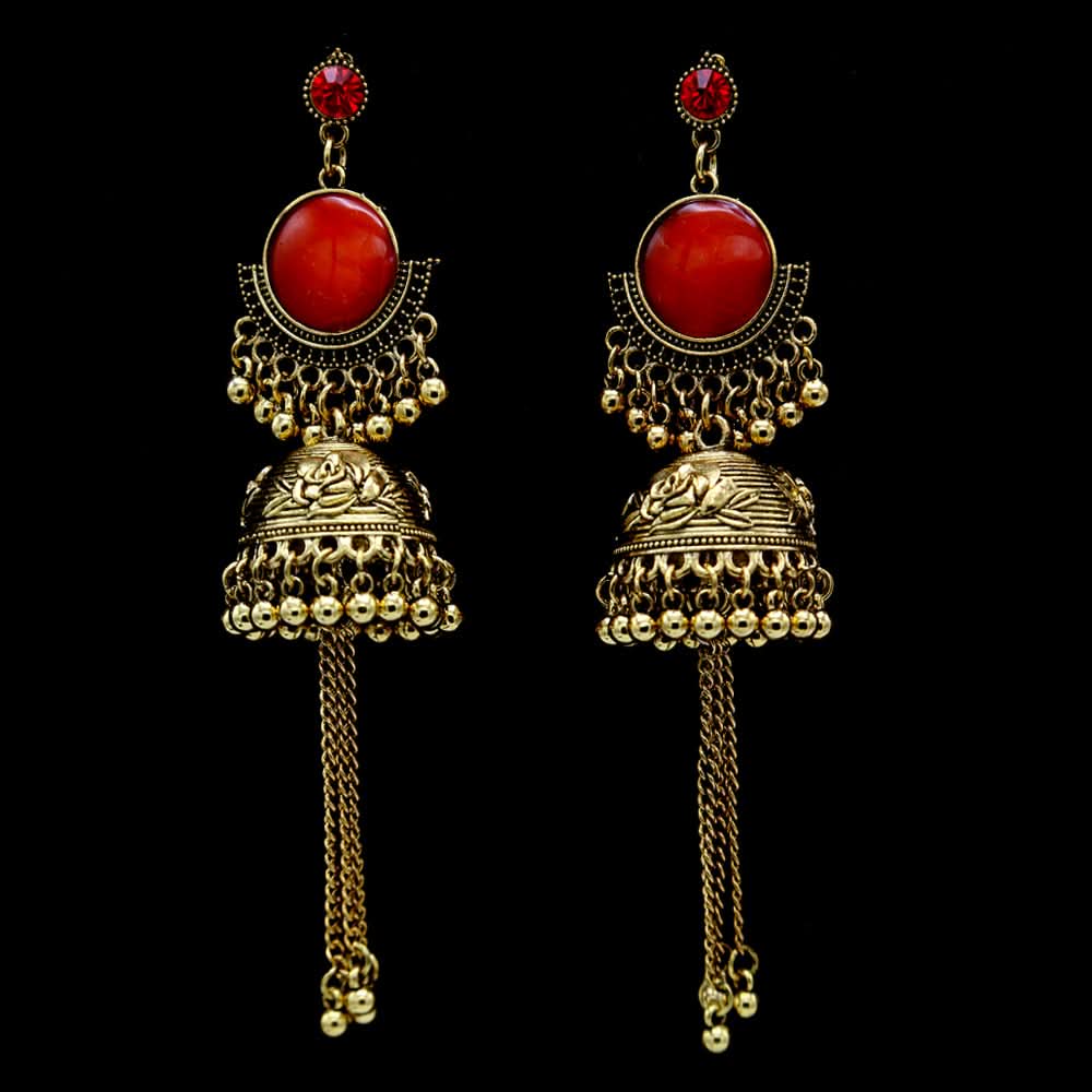 Women's Jhumki - Red, Women, Earrings & Tops, Chase Value, Chase Value