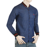 Men's Casual Club Rib Denim Shirt - Blue, Men, Shirts, Chase Value, Chase Value
