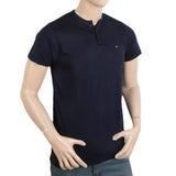 Men's Half Sleeves V Neck T-Shirt - Navy Blue, Men, T-Shirts And Polos, Chase Value, Chase Value