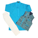 Boys WaistCoat Shalwar Suit - Light Blue, Kids, Boys Shalwar Kameez, Chase Value, Chase Value