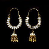 Women's Earring Bali - White-Golden, Women, Earrings & Tops, Chase Value, Chase Value