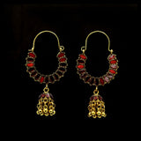 Women's Earring Bali - Red-Golden, Women, Earrings & Tops, Chase Value, Chase Value