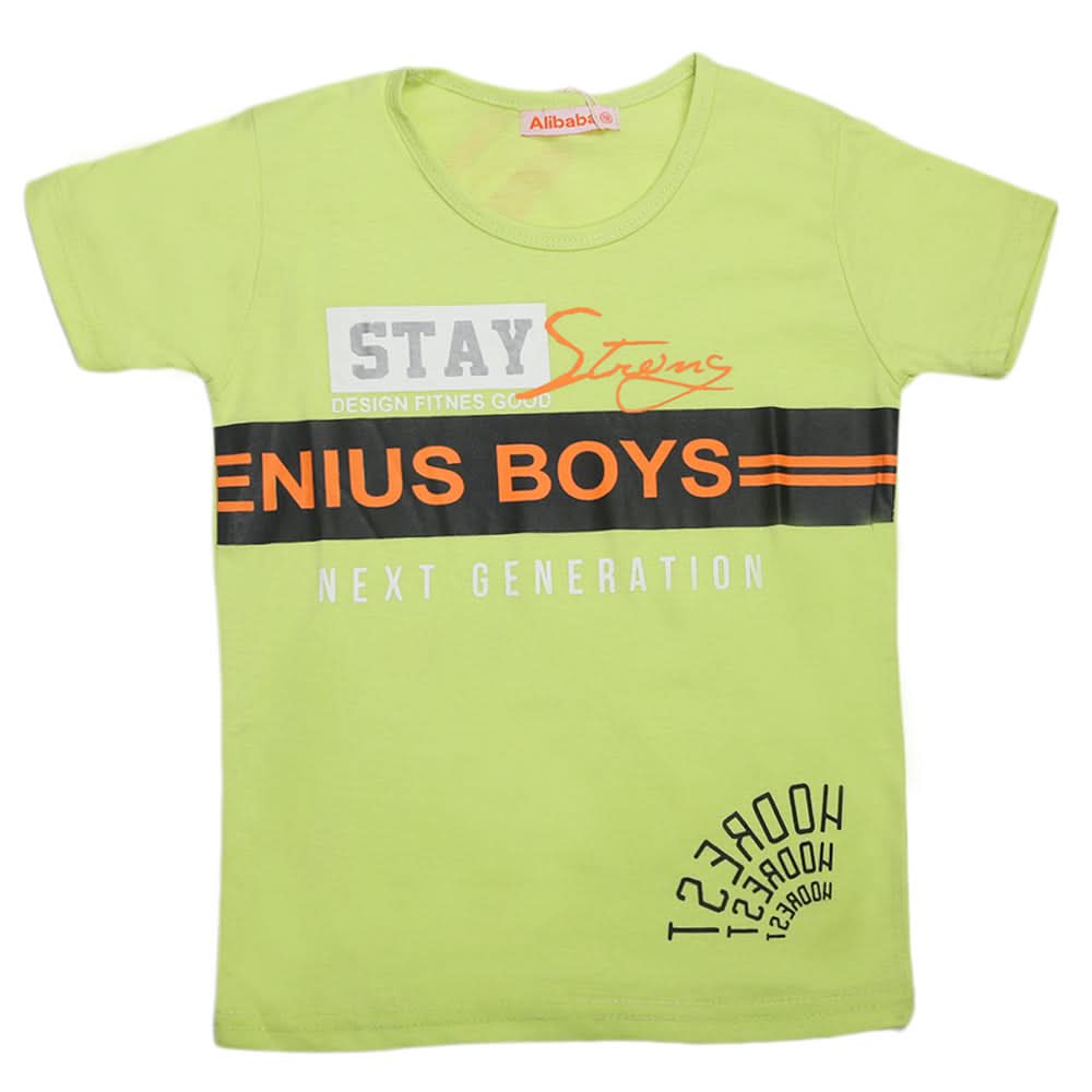Boys Half Sleeves T-Shirt - Light Green, Kids, Boys T-Shirts, Chase Value, Chase Value