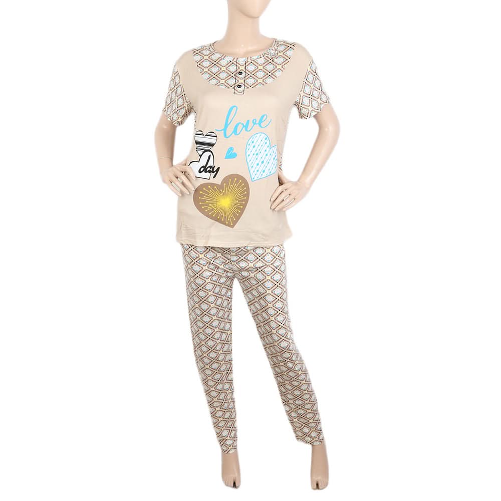 Women's Night Suit - Beige, Women, Night Suit, Chase Value, Chase Value
