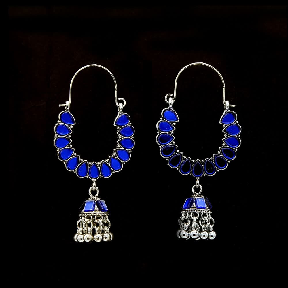 Women's Earring Bali - Royal Blue-Silver, Women, Earrings & Tops, Chase Value, Chase Value