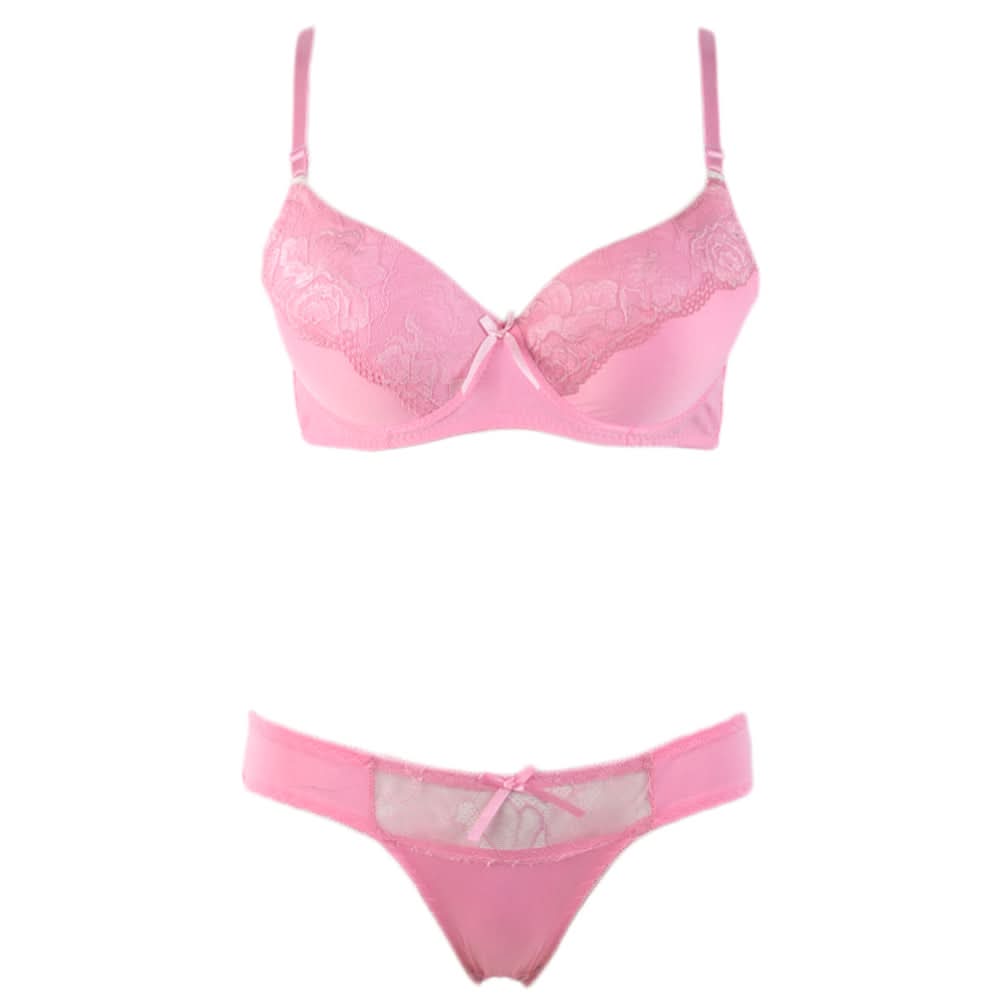 Women's Foam Bra & Panty Set - Pink, Women, Bra And Panty Sets, Chase Value, Chase Value