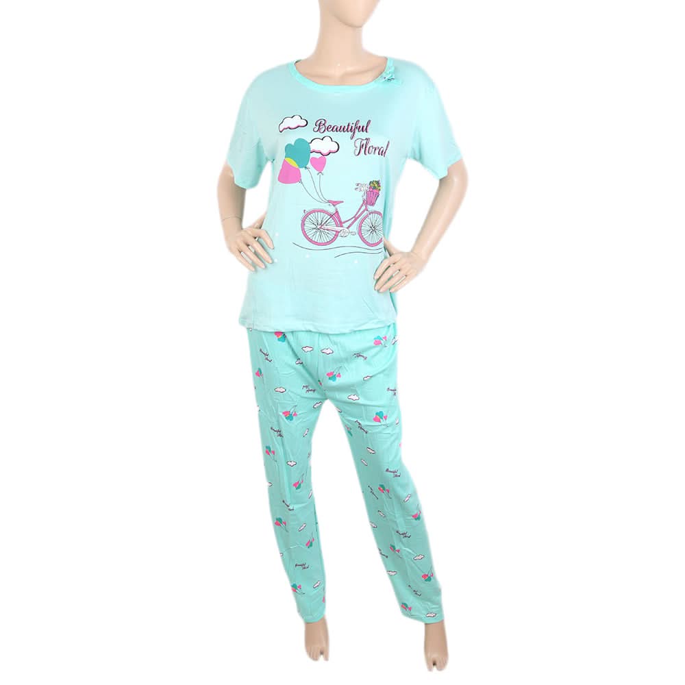 Women's Night Suit - Cyan, Women, Night Suit, Chase Value, Chase Value
