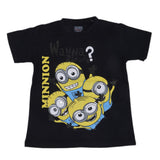 Boys Round Neck Half Sleeves T-Shirt - Black, Kids, Boys T-Shirts, Chase Value, Chase Value