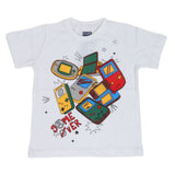 Boys Round Neck Half Sleeves T-Shirt - White, Kids, Boys T-Shirts, Chase Value, Chase Value