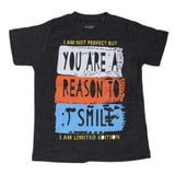 Boys Round Neck Half Sleeves T-Shirt - Black, Kids, Boys T-Shirts, Chase Value, Chase Value