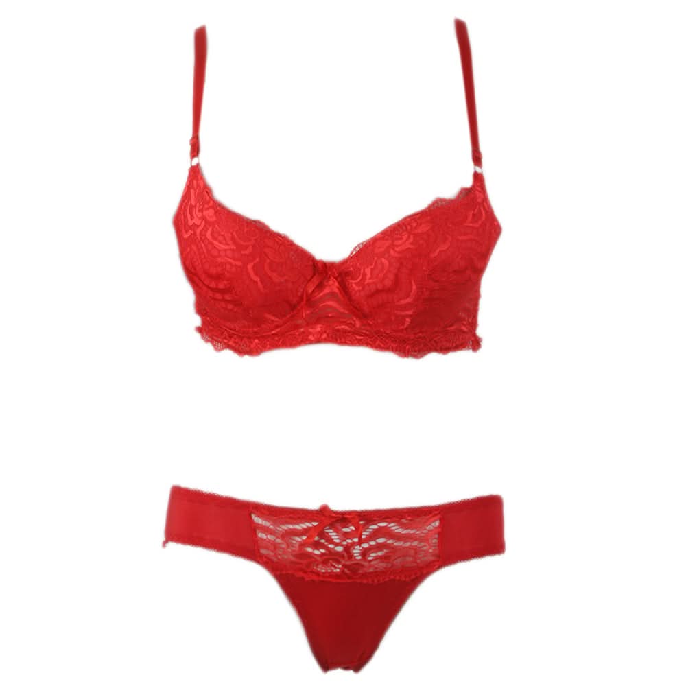 Women's Foam Bra & Panty Set - Red, Women, Bra And Panty Sets, Chase Value, Chase Value
