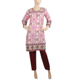 Women's Printed Lawn 2Pcs Stitched Suit - Pink - B, Women, Shalwar Suits, Chase Value, Chase Value