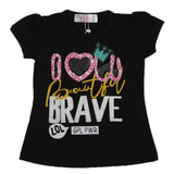 Girls Half Sleeves T-Shirts - Black, Girls T-Shirts, Chase Value, Chase Value