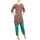Women's Printed Lawn 2Pcs Stitched Suit - Sea Green, Women, Shalwar Suits, Chase Value, Chase Value