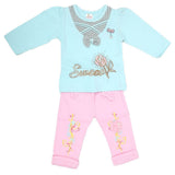 Newborn Girls Full Sleeve Suit - Cyan, Kids, NB Girls Sets And Suits, Chase Value, Chase Value