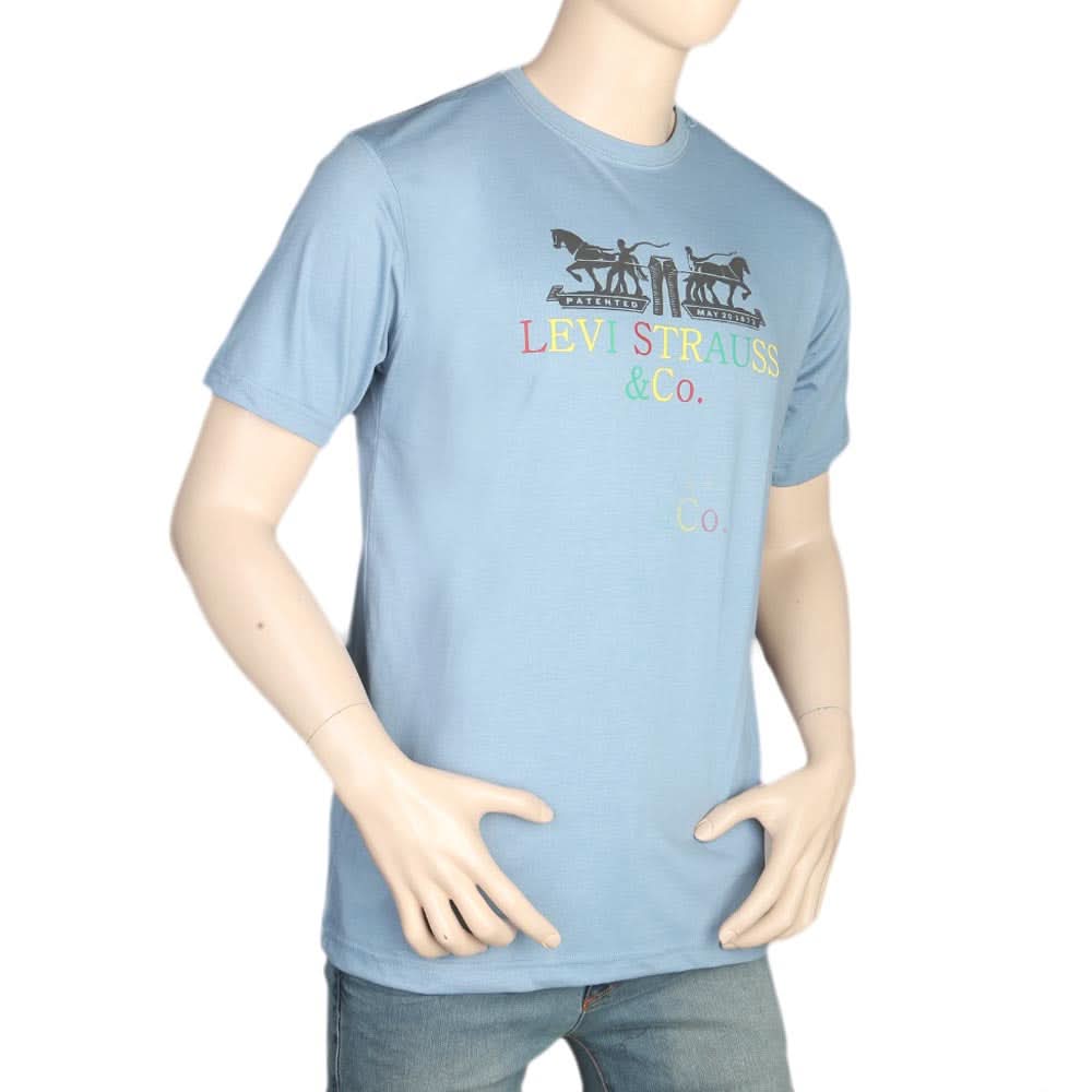 Men's Half Sleeves Round Neck T-Shirt - Blue, Men, T-Shirts And Polos, Chase Value, Chase Value