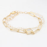 Women's Stone Bracelets - White-Golden, Women, Bangles & Bracelets, Chase Value, Chase Value