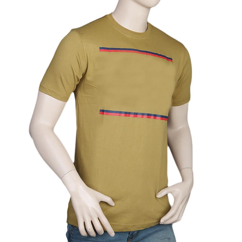 Men's Half Sleeves Round Neck T-Shirt - Mustard, Men, T-Shirts And Polos, Chase Value, Chase Value