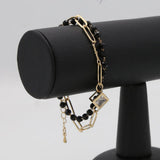 Women's Stone Bracelets - Black-Golden, Women, Bangles & Bracelets, Chase Value, Chase Value