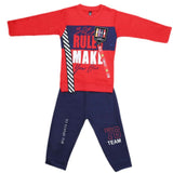 Boys Full Sleeves 2 Pcs Suit - Red, Kids, Boys Sets And Suits, Chase Value, Chase Value