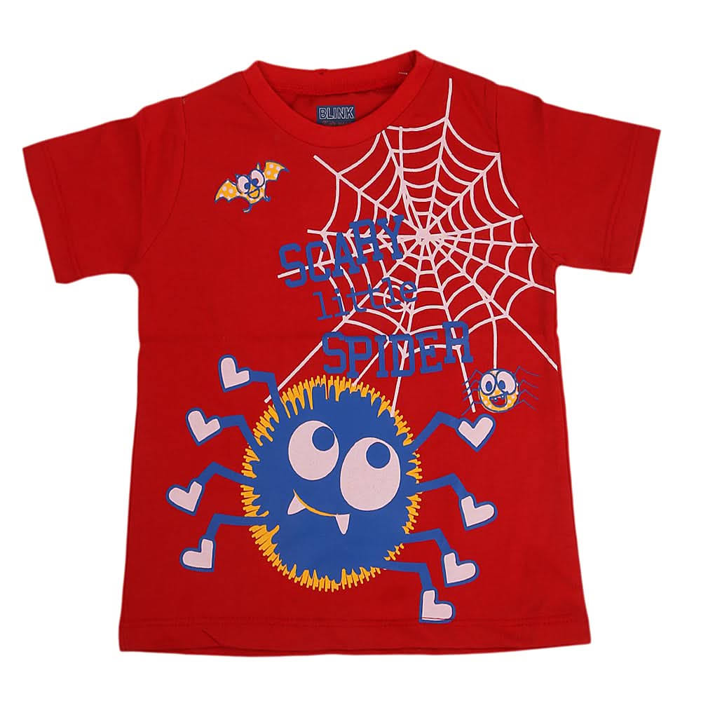 Boys Round Neck Half Sleeves T-Shirt - Maroon, Kids, Boys T-Shirts, Chase Value, Chase Value